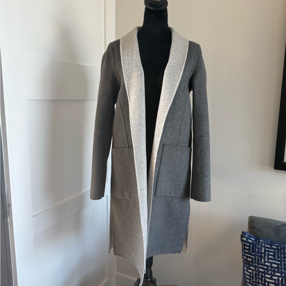 Banana Republic Two-Tone Gray Reversible Trench Coat
